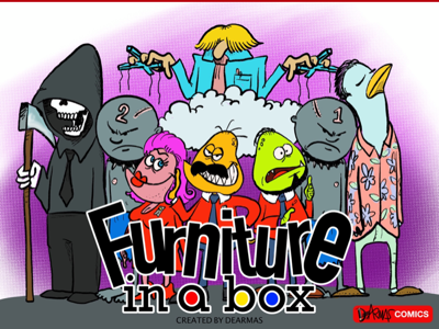 Furniture in a box web splash page comicstrips
