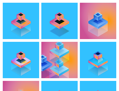 You are a box! blue box design figma figmadesign illustration isometric isometric art isometric design isometric illustration isometry orange web