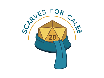 Scarves for Caleb blue d20 dd dice dnd gold scarf scarves teal