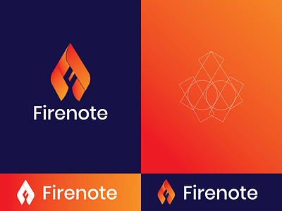 Firenote branding debut design fire firenote fireworks flat icon lettering logo note type typography vector