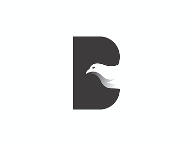 b + bird b b letter b logo bird bird logo blackandwhite branding flat illustration logo vector