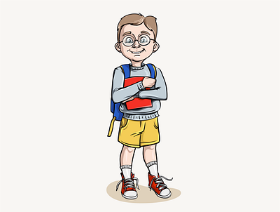 First day of school drawing illustration kid school vector vector art vector illustration
