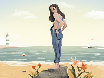 Beach mood digitalart drawing illustration summer