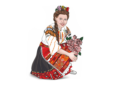 Bulgarian girl illustraion vector