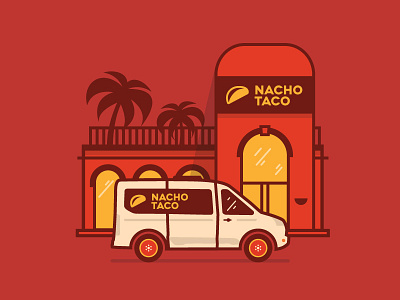 Nacho Taco // Ford Transit food truck ford illustration nacho palm taco transit tree truck van