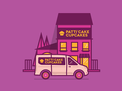 Patti'Cake Cupcakes // Ford Transit cupcake ford illustration store transit tree truck van