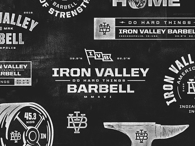 Iron Valley Barbell | Branding marks badge branding gym illustration indiana indianapolis indy logo monogram typography
