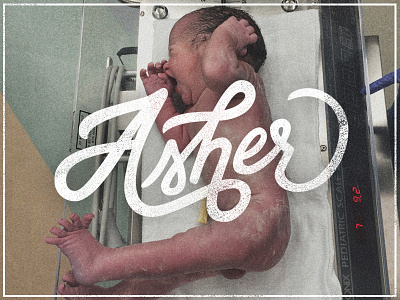 Asher Lettering asher baby birth handdrawn lettering script typography