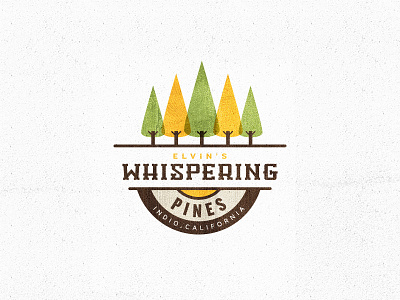 Whispering Pines / Logo badge california evergreen logo park pine tree