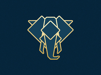 Elephant Head animal diamond elephant geometric gradient head logo monoweight tusk