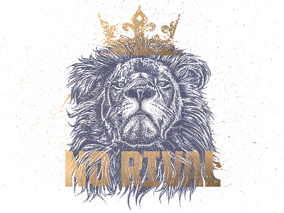Iron Valley Barbell | No Rival cat crown illustration king lion no rival stipple