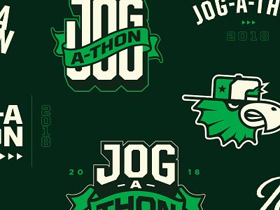 Jog-A-Thon | Artboard banner branding eagle hat jog logo race run runner varsity