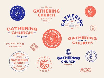 Gathering Church | Artboard badge badges branding branding design church circle jesus logo mark monogram