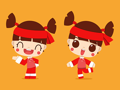 A Chinese Girl illustration red