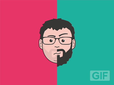 [GIF] To beard? Or not to beard? animation beard colors design fun gif green illustrator pink