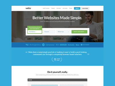 Webs Redesign - Homepage clean flat homepage redesign webs webs.com