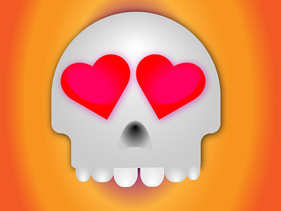 skull heart eyes emoji design emoji halloween illustration