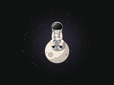 A Moon Quest | Lost in Space astronaut design digital illustration illustration space illustration vector illustration