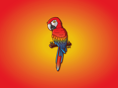 Parrot Illustration - Scarlet Macaw