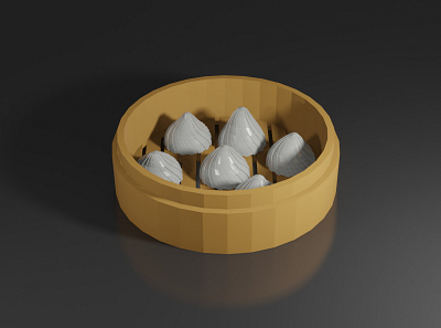 Pork Buns 3d blender low poly