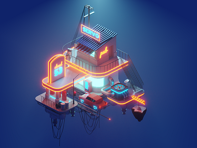 Cloud 53 3d blender low poly