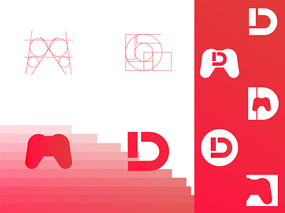 D-pad abstract branding creative design golden icon lettermark logo logo design logo designer logo mark logomark simple ui ux