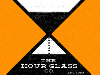 The Hour Glass Co. black branding company glass identity logo orange white