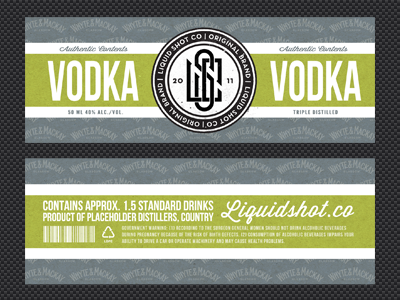 Liquid Shot Co. bebas neue booze branding green identity labels liquid shot co. liquor logo packaging pattern retro ticket travel typography vodka wisdom script