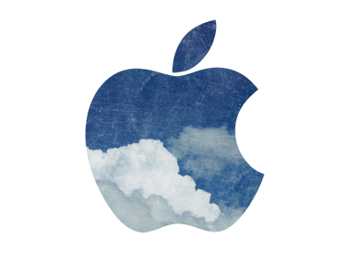 Apple in the Sky apple blue clouds rip sad sky steve jobs texture white