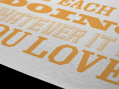 Do What You Love lost type co. orange paper print typography wood type revival