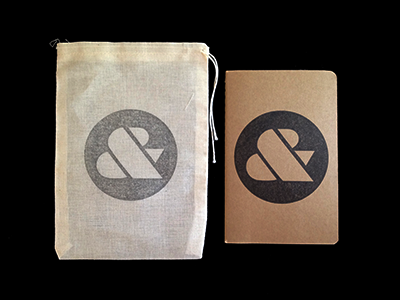 Ampersand Moleskine & Muslin Bag ampersand ink kraft lettering moleskine muslin notebook print stamp typography wood