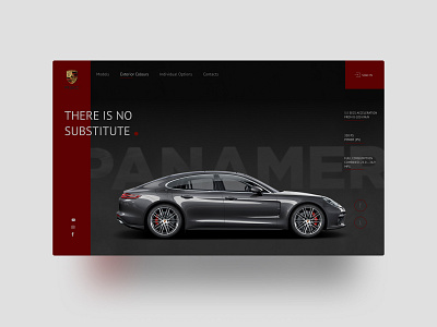 Porsche Panamera black and red car concept design figmadesign landing landing design landing page design porsche ui uidesign webdesign