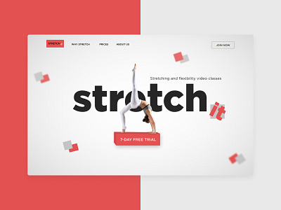 Stretching Course design concept courses figmadesign landing page design red ui uidesign webdesign website yoga