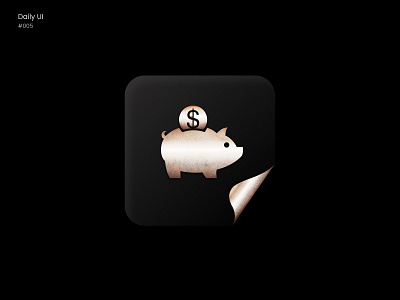 Mobile App Icon design 005 app black black gold daily 100 challenge daily ui dailyui dailyuichallenge finance finance app gold icon icon design minimalism mobile mobile app ui