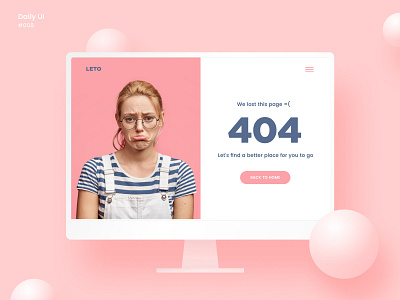 404 Page 008 404 404 error 404 error page 404page daily 100 challenge daily ui dailyui dailyuichallenge minimalism pink ui uidesign uiux website