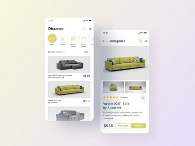 Furniture store mobile app design