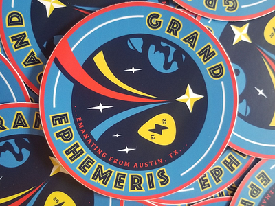 Grand Ephemeris - Shuttle Mission Sticker band identity graphic design stickers