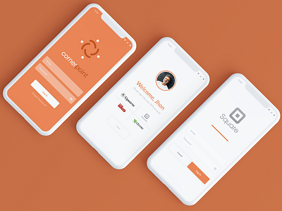 Sign In/Up for POS App clean color daily 100 challenge daily ui dailyui design flow logo minimal orange point of sale signup ui welcome welcome page