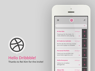 Hello Dribbble! debut design dribbble flat inbox minimal ui