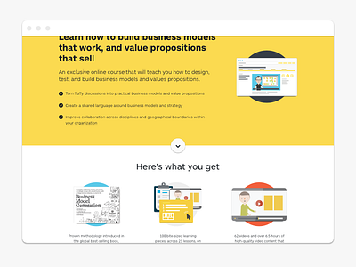 Strategyzer - Prosumer Course Landing Page business model canvas business model generation course illustration landing page marketing ui