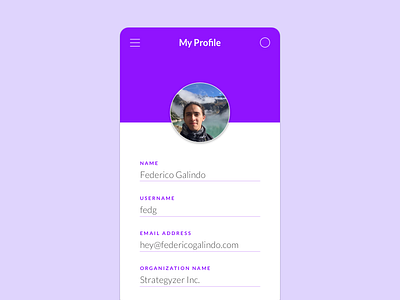 My Profile by Federico Galindo on Dribbble