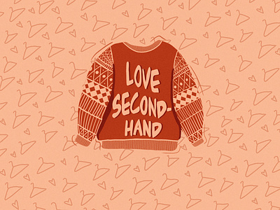 Love Second Hand! illustration procreate pullover secondhand sweater thrift