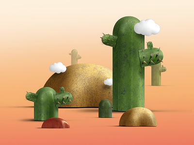 The Desert: Adobe Illustrator 3D illustration 3d 3dillustration adobe illustrator graphic design illustration