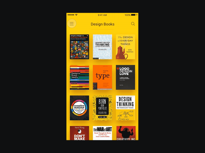 Design Books app books design ios map ui