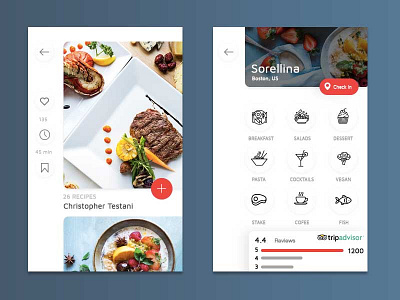 Recipe App app design interaction ios iphone recipe restaurant ui