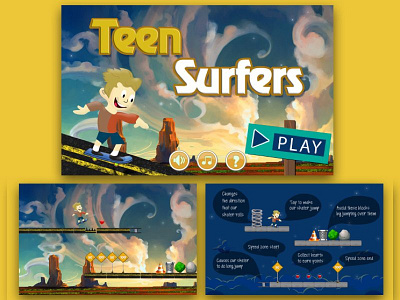 Teen Surfers app design game illustration ios ui
