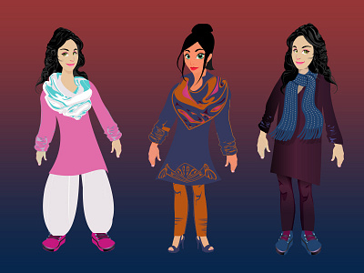 Zoya's mother avatar art asian brand character design identity illustration mascot women