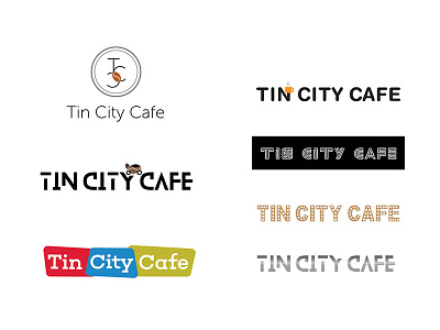 Tin City Cafe Logo brand identity logo