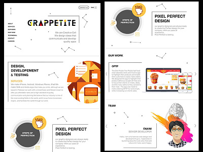 Grappetite Website brand identity illustration logo sketch website