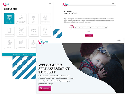 Elan Website assessment branding design flat self survey test web